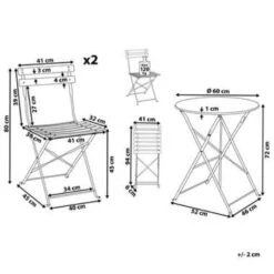 Beliani Bistroset FIORI - Grijs Staal -Madison Verkoopwinkel 1000000699 0103