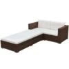 VidaXL 3-delige Overig Loungeset Met Kussens Poly Rattan Bruin -Madison Verkoopwinkel 1000002813