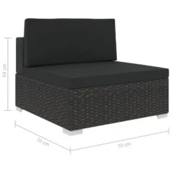 VidaXL 6-delige Loungeset Met Kussens Poly Rattan Zwart -Madison Verkoopwinkel 1000002821 0103