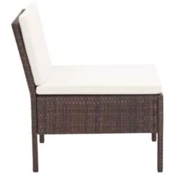VidaXL 3-delige Loungeset Met Kussens Poly Rattan Bruin -Madison Verkoopwinkel 1000002841 0103