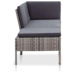 VidaXL 3-delige Loungeset Met Kussens Poly Rattan Grijs -Madison Verkoopwinkel 1000002943 0102