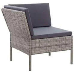 VidaXL 3-delige Loungeset Met Kussens Poly Rattan Grijs -Madison Verkoopwinkel 1000002943 0103