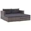 VidaXL 3-delige Loungeset Met Kussens Poly Rattan Grijs -Madison Verkoopwinkel 1000002966