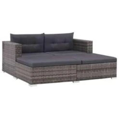 VidaXL 3-delige Loungeset Met Kussens Poly Rattan Grijs