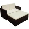 VidaXL 2-delige Loungeset Met Kussens Poly Rattan Bruin -Madison Verkoopwinkel 1000002974