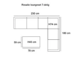 Keter Rosalie Loungeset 7-delig - Grijs -Madison Verkoopwinkel 1000003374 0102