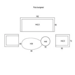 Garden Impressions Pula Loungeset 5-delig - Wit -Madison Verkoopwinkel 1000003377 0103