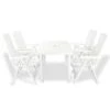 VidaXL 5-delige Tuinset Kunststof Wit -Madison Verkoopwinkel 1000004658