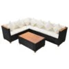 VidaXL 4-delige Loungeset Met Kussens Poly Rattan Zwart -Madison Verkoopwinkel 1000005431