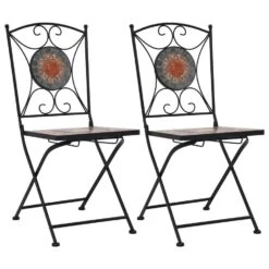 VidaXL Bistrostoelen Mozaïek 2 St Oranje En Grijs