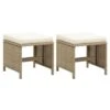 VidaXL Tuinkrukken 2 St Met Kussens Poly Rattan Beige -Madison Verkoopwinkel 1000006365