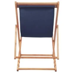 VidaXL Strandstoel Inklapbaar Stof En Houten Frame Blauw -Madison Verkoopwinkel 1000009667 0103