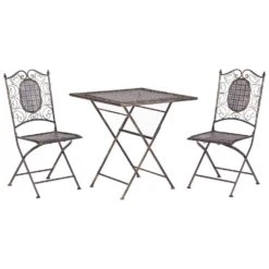 Beliani Bistroset BORMIO - Zwart Ijzer