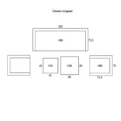 Garden Impressions Odessa Lounge Set 5-delig - Grijs -Madison Verkoopwinkel 1000013869 0103