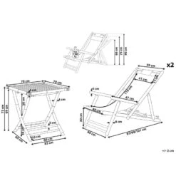 Beliani Bistroset ATRANI/MOLISE - Lichte Houtkleur Bamboehout -Madison Verkoopwinkel 1000014010 0102