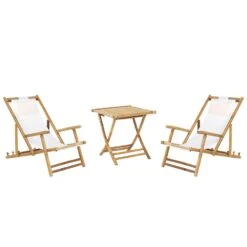 Beliani Bistroset ATRANI/MOLISE - Lichte Houtkleur Bamboehout