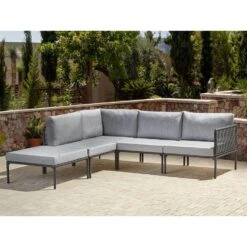 Beliani Loungeset FORANO - Grijs Aluminium -Madison Verkoopwinkel 1000017847 0103