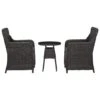 VidaXL 3-delige Bistroset Met Kussens Poly Rattan Zwart -Madison Verkoopwinkel 1000025626