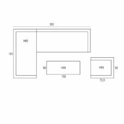 Garden Impressions Senja Lounge Dining Set L + Stoel - D. Grijs -Madison Verkoopwinkel 1000035524 0103