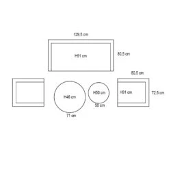 Garden Impressions Olaf Loungeset 5-delig - Zwart -Madison Verkoopwinkel 1000035554 0103