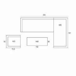 Garden Impressions Senja Lounge Dining Set R + Stoel - D. Grijs -Madison Verkoopwinkel 1000035563 0102
