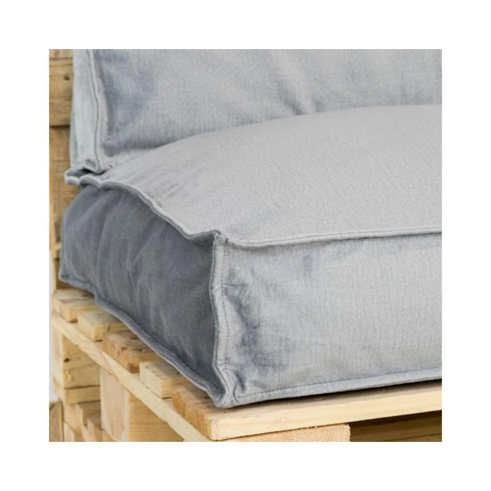 2L Home & Garden Loungekussen Velvet Lichtgrijs - 60 X 60cm 5 2L Home & Garden Loungekussen Velvet Lichtgrijs - 60 X 60cm - Afbeelding 3