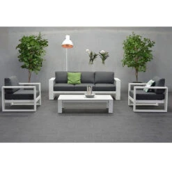 Garden Impressions Plaza 3-zits Lounge Tuinbank - Mat Wit -Madison Verkoopwinkel 1000040935 0102