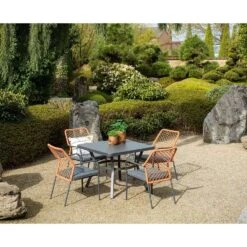 Garden Impressions Ross Tuinset 5delig Koper - Mina Tuintafel 90x90 Cm -Madison Verkoopwinkel 1000041232 0102