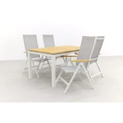 Hartman Napoli Teak Wit/Sonata 160 Cm. Tuinset - 5-delig -Madison Verkoopwinkel 1000045597 0101