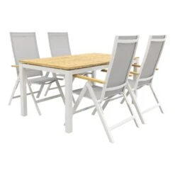 Hartman Napoli Teak Wit/Sonata 160 Cm. Tuinset - 5-delig -Madison Verkoopwinkel 1000045597 0102