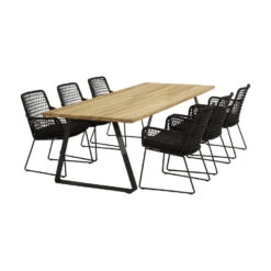 4 Seasons Taste Athena Tuinstoel + Basso Tuintafel 240x100 Cm