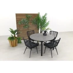 VDG Jasmine Black/Arezzo 130 Cm. Tuinset - 5-delig -Madison Verkoopwinkel 1000045664 0101