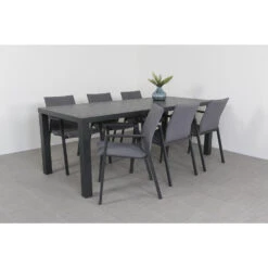 Lima Antraciet/Lena 210 Cm. Tuinset - 7-delig -Madison Verkoopwinkel 1000050030 0102