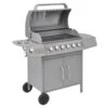 VidaXL Gasbarbecue 6+1 Kookzone Zilver -Madison Verkoopwinkel 1000050386