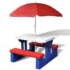 VidaXL Kinderpicknicktafel Met Banken En Parasol Meerkleurig -Madison Verkoopwinkel 1000050395