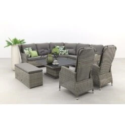 VDG Sandigo Lounge Dining Set Met Bijzetbank + 2x Verstelbare Stoel -Madison Verkoopwinkel 1000053007 0102