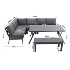Garden Impressions Rondo Lounge Diningset – Carbon Black/mystic Grey -Madison Verkoopwinkel 1000053064 0102