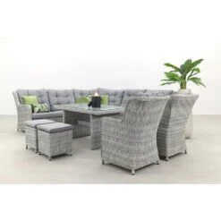 Suns Lounge Dining Set Richmond + 2 Dining Tuinstoelen - Pearl -Madison Verkoopwinkel 1000053093 0103