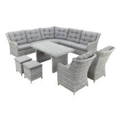 Suns Lounge Dining Set Richmond + 2 Dining Tuinstoelen - Pearl