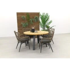 VDG Jasmine Naturel/Ambassador 130 Cm. Rond Tuinset - 5 Delig -Madison Verkoopwinkel 1000053131 0103