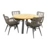 VDG Jasmine Naturel/Ambassador 130 Cm. Rond Tuinset - 5 Delig -Madison Verkoopwinkel 1000053131