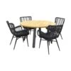 VDG Jasmine Black/Ambassador 130 Cm. Rond Tuinset - 5 Delig -Madison Verkoopwinkel 1000053159