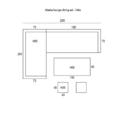 Garden Impressions Alaska Lounge Dining Set 6-delig Links - Grijs -Madison Verkoopwinkel 1000054041 0103