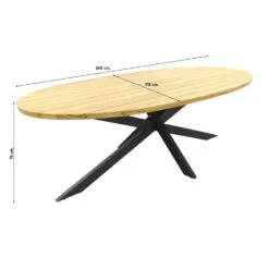 Taste Elba/Prado Ellips 240x115 Cm. Stapelbare Tuinset - 7 Delig -Madison Verkoopwinkel 1000054203 0103