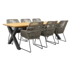 4 Seasons Ramblas / Sefa Tuintafel 240x95 - Teak - Tuinset 7-delig