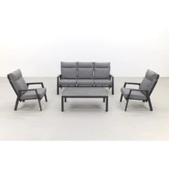 VDG Azoren/Atlanta Stoel- 3-zitsbank Loungeset Verstelbaar - Antraciet -Madison Verkoopwinkel 1000054734 0103