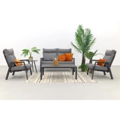 VDG Azoren Stoel-bank Loungeset 4-delig Verstelbaar - Antraciet -Madison Verkoopwinkel 1000054735 0102