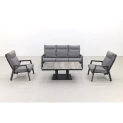 VDG Azoren/Jersey Stoel- 3-zitsbank Loungeset Verstelbaar - Antraciet -Madison Verkoopwinkel 1000054952 0101