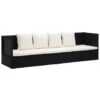 VidaXL Tuinbed Met Kussens Poly Rattan Zwart -Madison Verkoopwinkel 1000056386