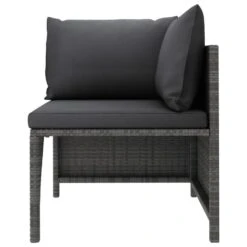 VidaXL 5-delige Loungeset Met Kussens Poly Rattan Grijs -Madison Verkoopwinkel 1000056390 0103